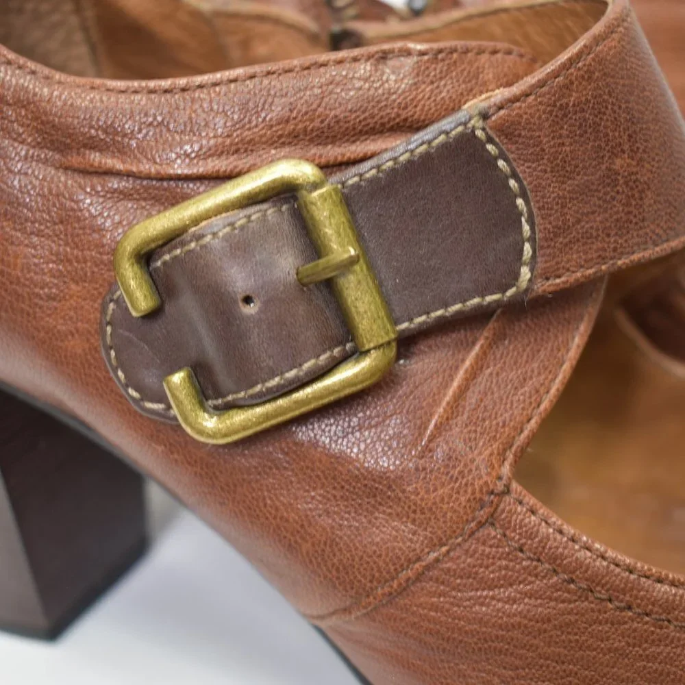 CLARKS INDIGO WOMEN BROWN LEATHER PUMP SHOES‎ SZ 10M